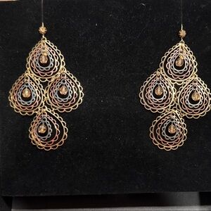 Chan Luu Gold Filigree Teardrop Earrings